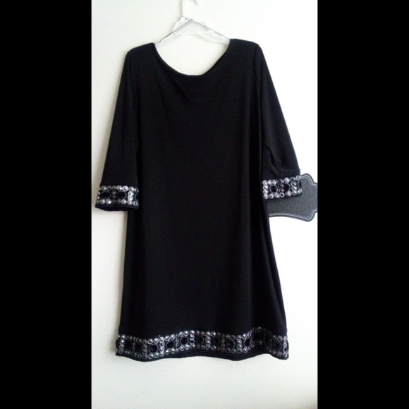 🆕LISTING! DRESSBARN EMBELLISHED BOATNECK FLARE DRESS(PRE-OWNED) - Picture 3 of 13